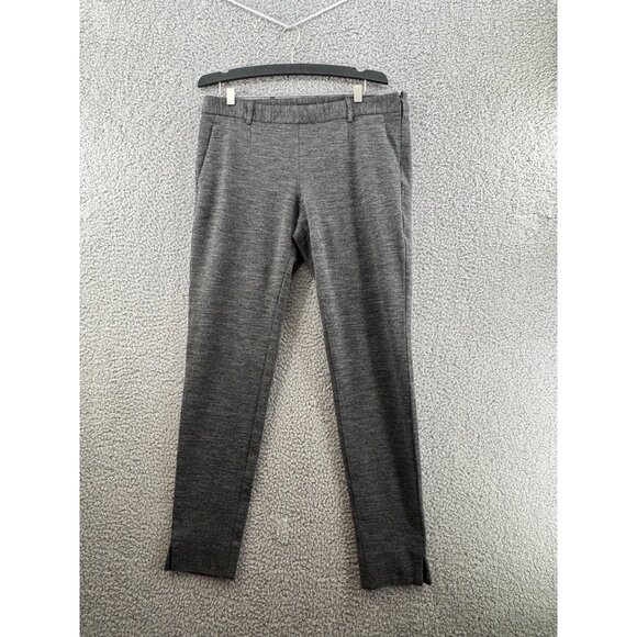 Theory Slim Fit Trousers With Side Zipper & Slit Hem Gray Size 10 - Picture 1 of 9